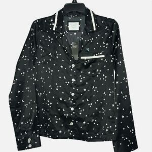Abercrombie & Fitch Black Star Satin Pajama Set